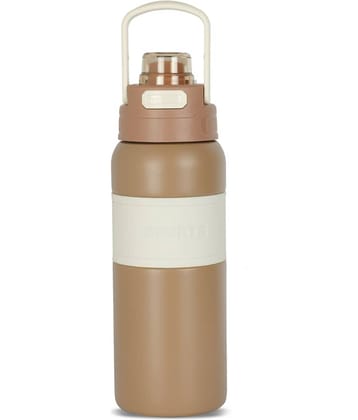 HomePro Hot & Cold Thermosteel Premium Vaccum Flask Bottle Coffee Brown Steel Water Bottle 800 mL ( Set of 1 )