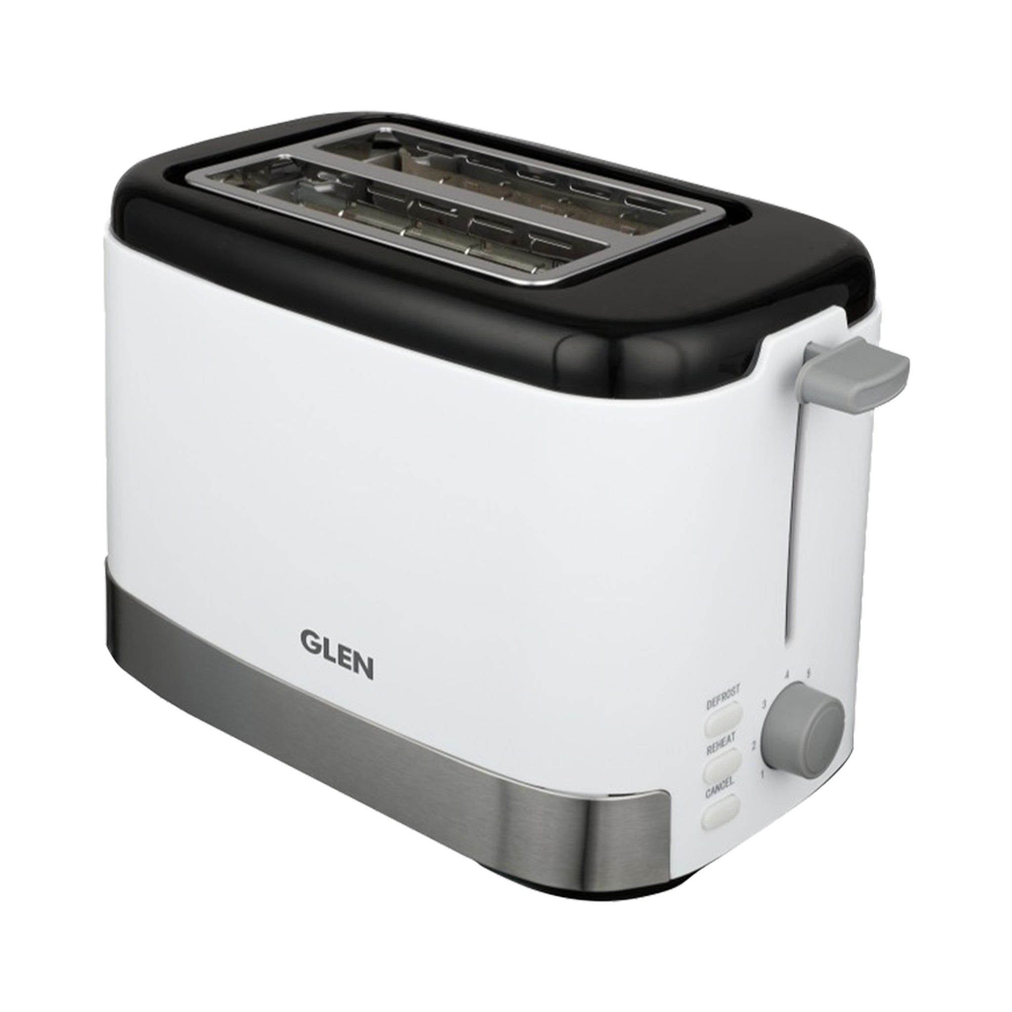Electric Auto Pop-up Toaster, 2 Slice 800W, 7 Level Browning Control, Removable Crumb Tray - White (3012)