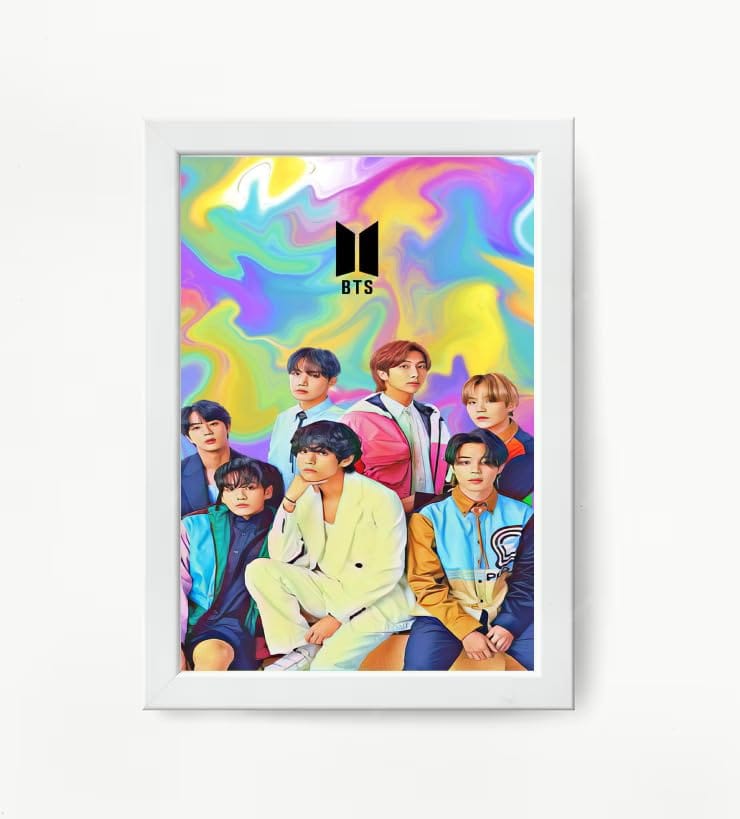 NOKKES Bts Army Bangtan Boy V suga J-Hope Jungkook Jin Jimin Rm 5X7 Inch Size Photo Frame Photo Home Office_EQW276