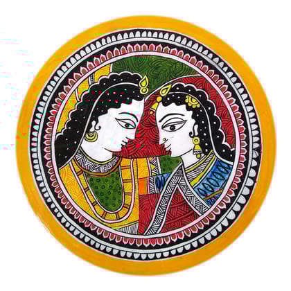 Madhubani Painting on Round MDF DIY Kit by Penkraft