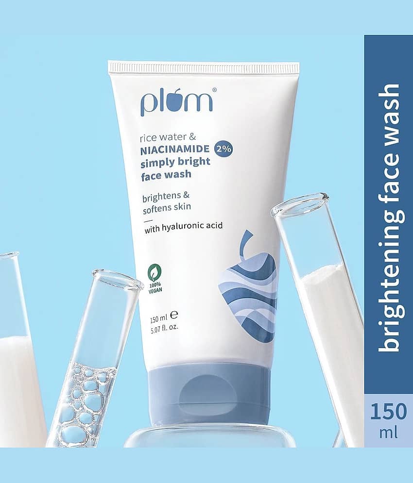 Plum Rice Water & 2% Niacinamide Dermat-tested , Gentle & Non-drying  | For All Skin Types Face Wash (150 ml)