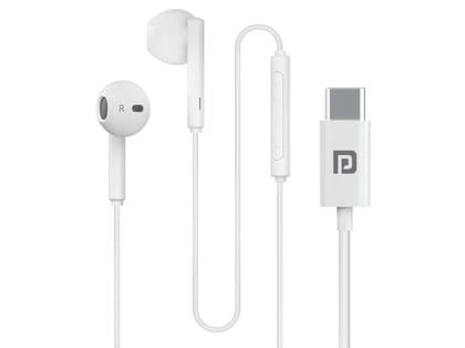 Portronics Conch Theta C, Type C Audio Jack, Unique Earbuds Design, 14.2mm Dynamic Driver, TPE Anti Tangle Material - White Portronics Conch Theta C, Type C Audio Jack, Unique Earbuds Design, 14.2mm Dynamic Driver, TPE Anti Tangle Material - White