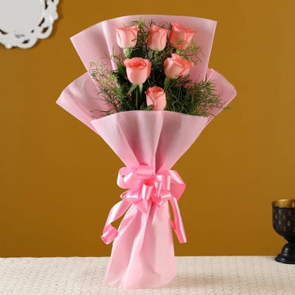 Delicate Love Pink Roses Bunch Delicate Love Pink Roses Bunch