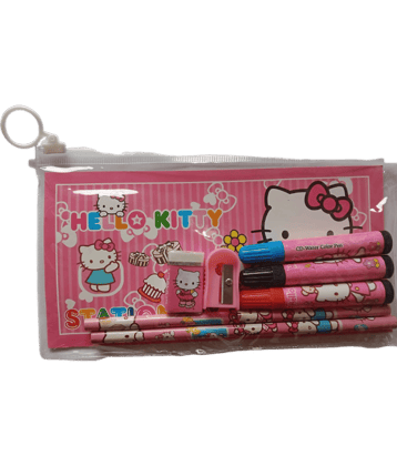 2375 YESKART  - 6 PC UNICORN Girls Theme 2Pencil, 1 Eraser, 1Sharpener,  1 Notebook  & 3 sketch pen Multicolour Stationary For Kids Girls Boys School Tuition Stationery Birthday Navratri Diwali Theme Festival Return Gift