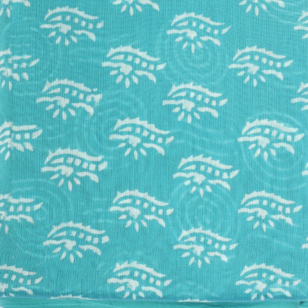 HANDLOOM CHANDERI 03 PCS DABU PRINTED SUIT (SKU - 1RDS01270221 Suit 52)