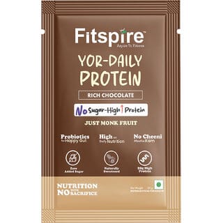 Fitspire YOR DAILY YOR DAILY 20g High protein  Pre  Probiotics For Easy Digestion Whey Protein (50 g, Rich Chocolate)