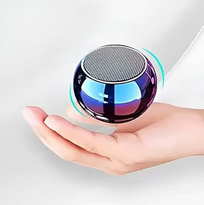 Mini Boost 4 Bluetooth Speaker 4D Mini Electroplating Round Steel Speaker - Multicolor Random Colour - Pack of 1