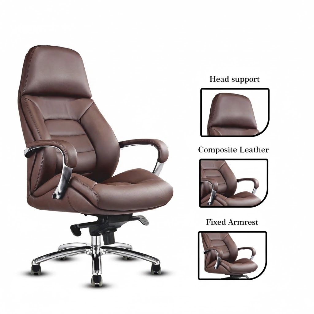 Rose Veda High Back Office Chair (Brown)