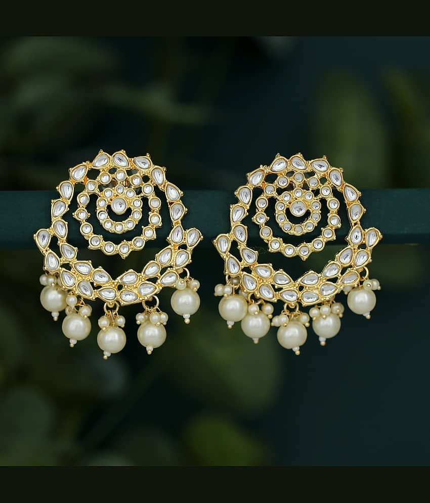 Sukkhi Splendid Pearl Gold Plated Kundan Dangle Earring For Women