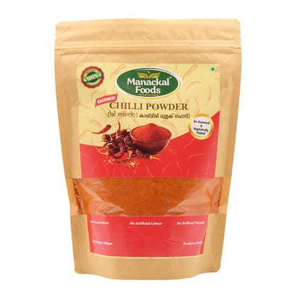 Manackal Foods Kashmiri Chilli Powder 500g | Pure, Natural & No Preservatives | Hygienically Packed | Rich Color & Mild Heat