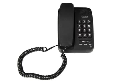 Beetel B15 Corded Landline Phone,Ringer Volume Control,LED Ring Indication,Wall/Desk Mountable,Bold Buttons Design,Clear Call Quality,Mute/Pause/Flash/Redial Function (Made in India)(Black)(B15) Beetel B15 Corded Landline Phone,Ringer Volume Control,LED 