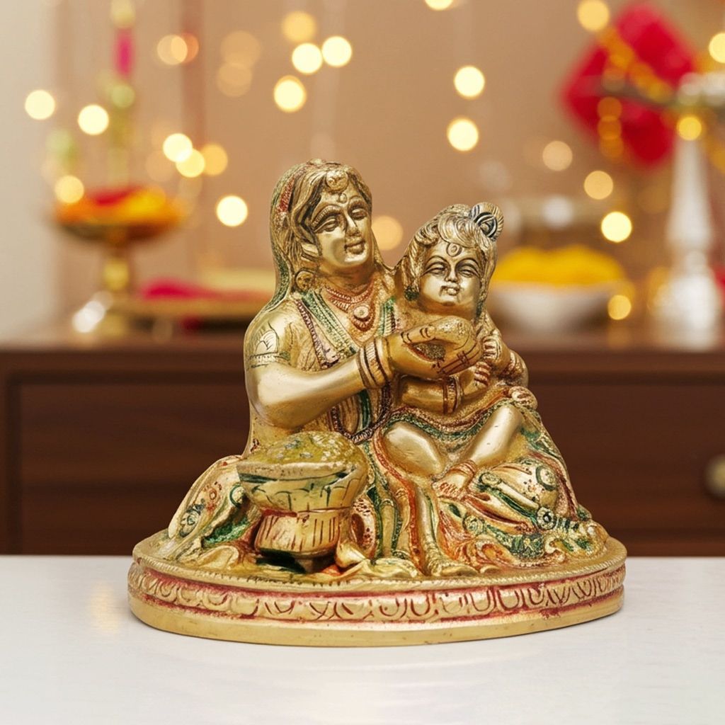 Brass Showpiece Krishna With Yashoda Maiya (BSMAS974 C)