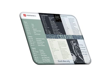 Portronics Comfipad 3 Windows Shortcuts, Non-Slip Base, Stitched Edges, Regular Size