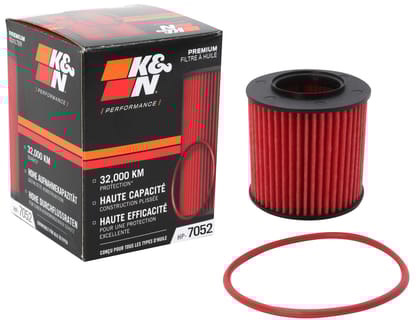 K&N Oil Filter - High Performance-Series compatible with Audi, Seat, Skoda & Volkswagen (HP-7052), Red