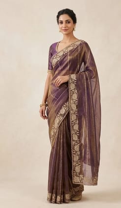 Cham Cham Gulab Woven Design Sarees