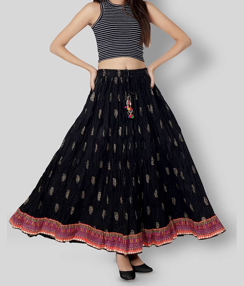 FABRR - Black Cotton Women's A-Line Skirt ( Pack of 1 )