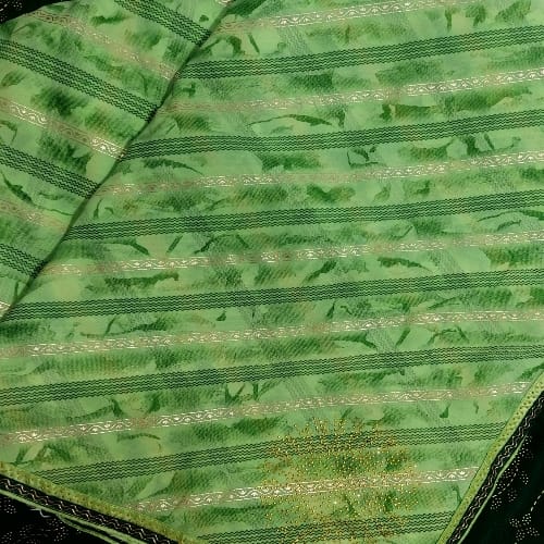 Fancy light green saree with