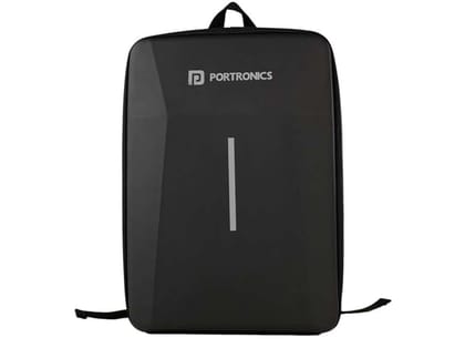 Portronics Byte 2 Laptop Backpack for Laptops up to 15.6 Inches, Reinforced Hard-Shell Front, Spill-Resistant Fabric, Cushioned Straps, Durable Zipper