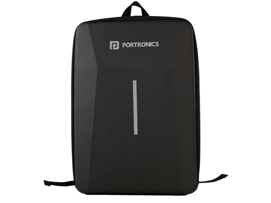 Portronics Byte 2 Laptop Backpack for Laptops up to 15.6 Inches, Reinforced Hard-Shell Front, Spill-Resistant Fabric, Cushioned Straps, Durable Zipper