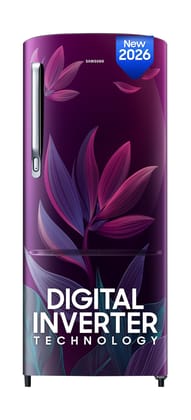 Samsung 183 L, 4 Star, Digital Inverter, Direct-Cool Single Door Refrigerator (RR20H27249R/NL, Paradise Bloom Purple, Single Touch Defrost, 2026 Model) Samsung 183 L, 4 Star, Digital Inverter, Direct-Cool Single Door Refrigerator (RR20H27249R/NL, Paradis Samsung 183 L, 4 Star, Digital Inverter, Direct-Cool Single Door Refrigerator (RR20H27249R/NL, Paradise Bloom Purple, Single Touch Defrost, 2026 Model) Samsung 183 L, 4 Star, Digital Inverter, Direct-Cool Single Door Refrigerator (RR20H27249R/NL, Paradis
