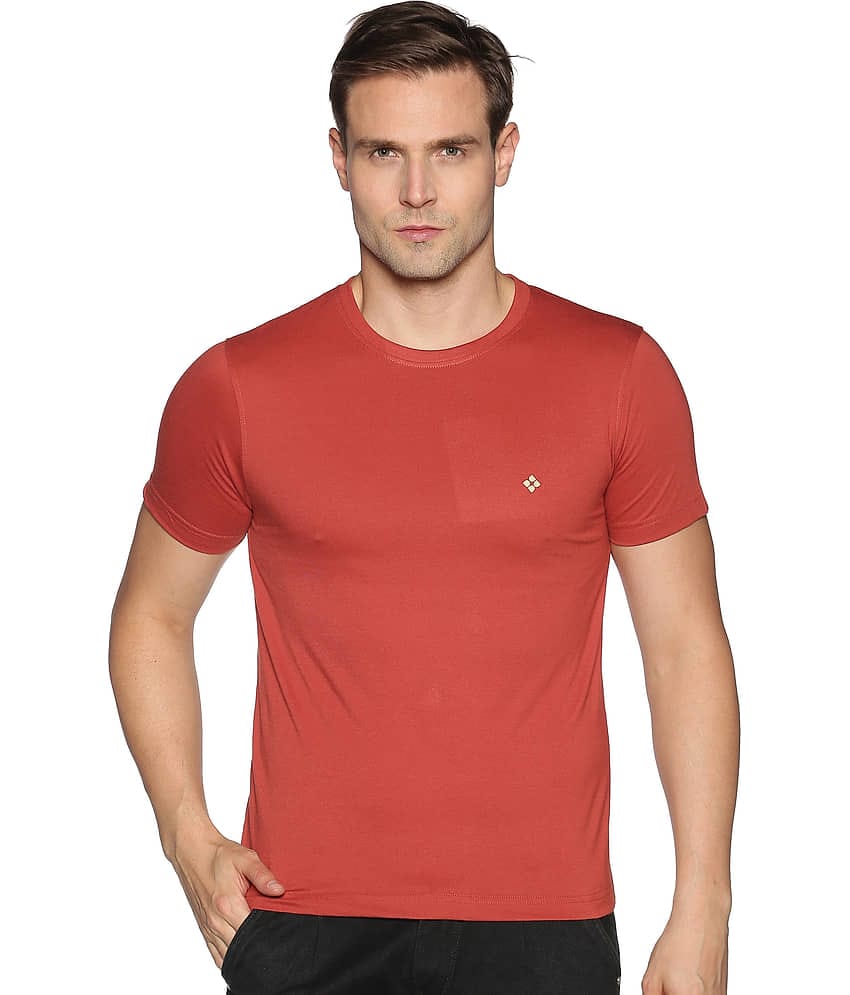 Dollar Cotton Blend Regular Fit Solids Round Half Sleeves Grey Men T-Shirt Single Pack