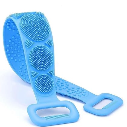 Silicone Back Scrubber and Body Exfoliator Brush | Soft & Gentle Back Washer with Handles | Long-Reach Bath & Shower Strap for Men & Women | Spa & Massaging Scrubber (Sky Blue) Silicone Back Scrubber and Body Exfoliator Brush | Soft & Gentle Back Washer with Handles | Long-Reach Bath & Shower Strap for Men & Women | Spa & Massaging Scrubber (Sky Blue)