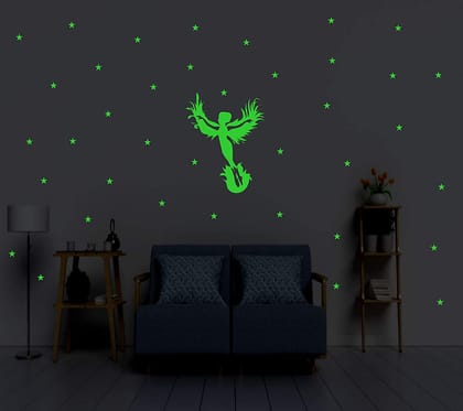 DreamKraft Glow in The Dark Kids Room Decor Radium Wall Stickers (Green, 150 cm X 98 cm)