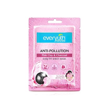 Everyuth Naturals Anti Pollution Pink Clay & Charcoal Sheet Mask 25ml