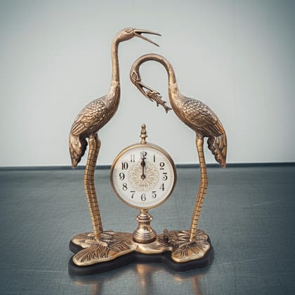 Aluminium Decorative Clock With Duck Pair, Diwali Gifting Item (MRMAS236 H)