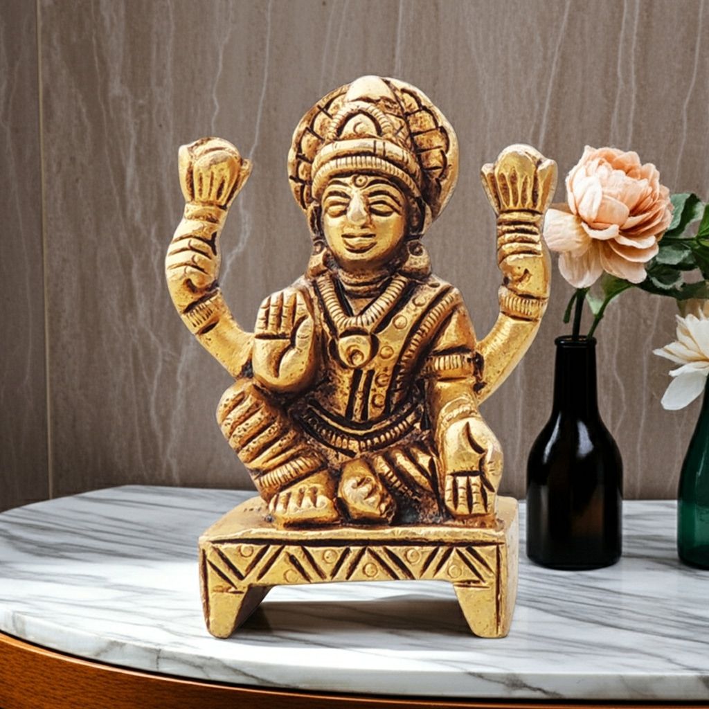 Brass Showpiece Laxmi Ji God Idol Statue (BSMAS1644 L)