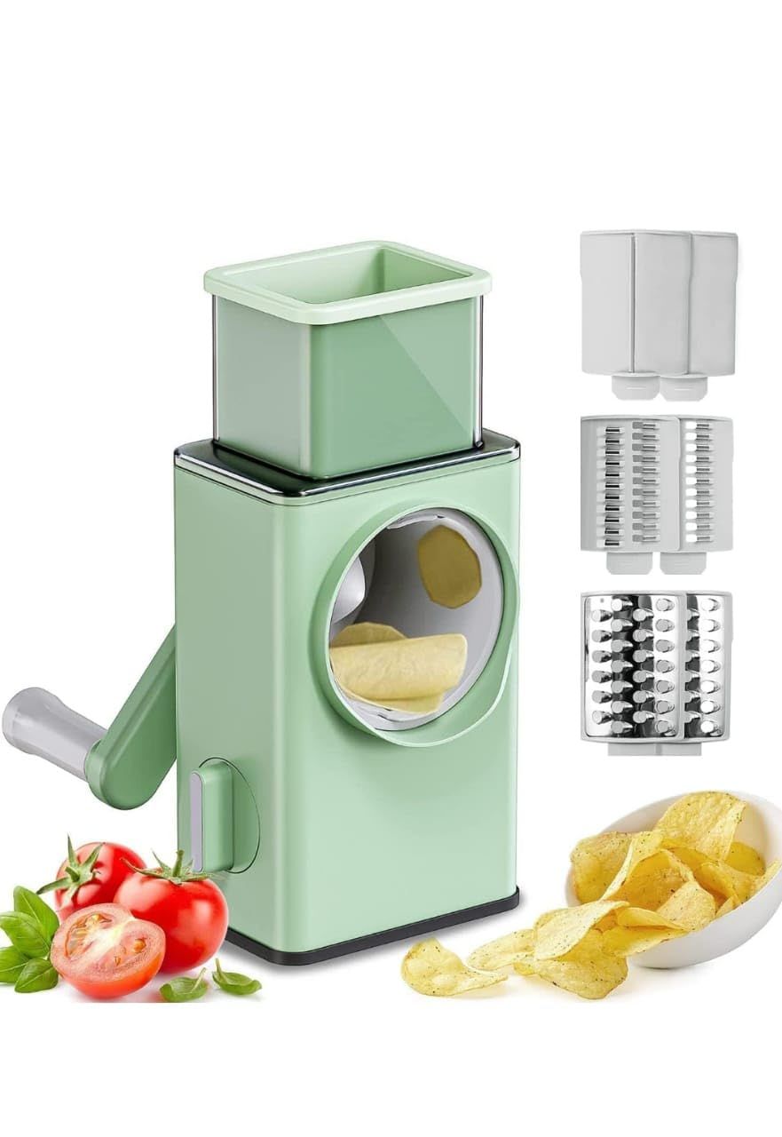MANDOLINE SLICER Vegetable Cutter slicer,Round Mandoline Slicer Shredder Salad Maker - Rotary Vegetable Cutter Mandoline Slicer