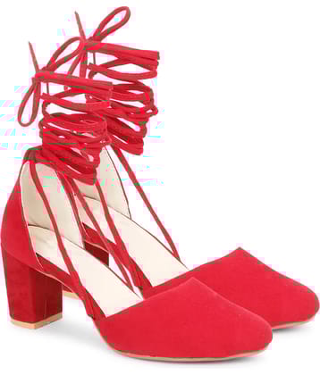Saheb - Red Women's Gladiators Heels