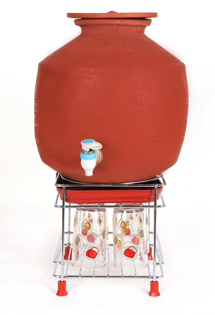 Steel Round  Matka Stand for Water Pot | Pot Stand for kitchen utensils | Steel Matka Stand for Kitchen | Water Pot Stand for Kitchen| 8 X 8 X 7.5 Inch ( Round Matka Stand)