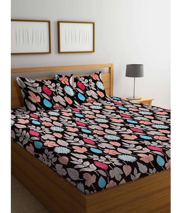 Klotthe Woollen Nature 1 Double King Size Bedsheet with 2 Pillow Covers - Multicolor