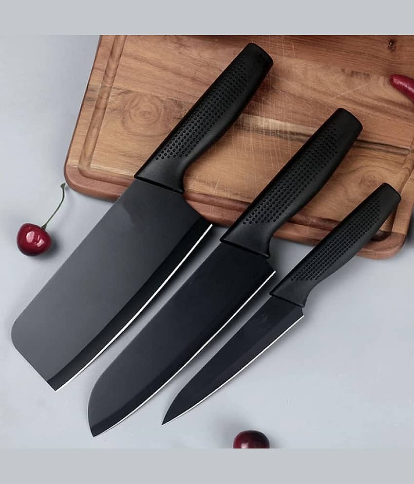 ME Stainless Steel Chef Knife Set | Razor-Sharp Blades for Cutting, Slicing & Dicing | Ergonomic Handles | Kitchen & Restaurant Knife Set for All Tasks(3-Piece)