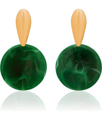 LUV FASHION Green Chandelier Earrings ( Pack of 1 )