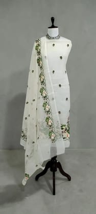Kota Doria Handloom Cotton Dress Material with Mehendi Green Dupatta Kota Doria Handloom Cotton Dress Material with Mehendi Green Dupatta