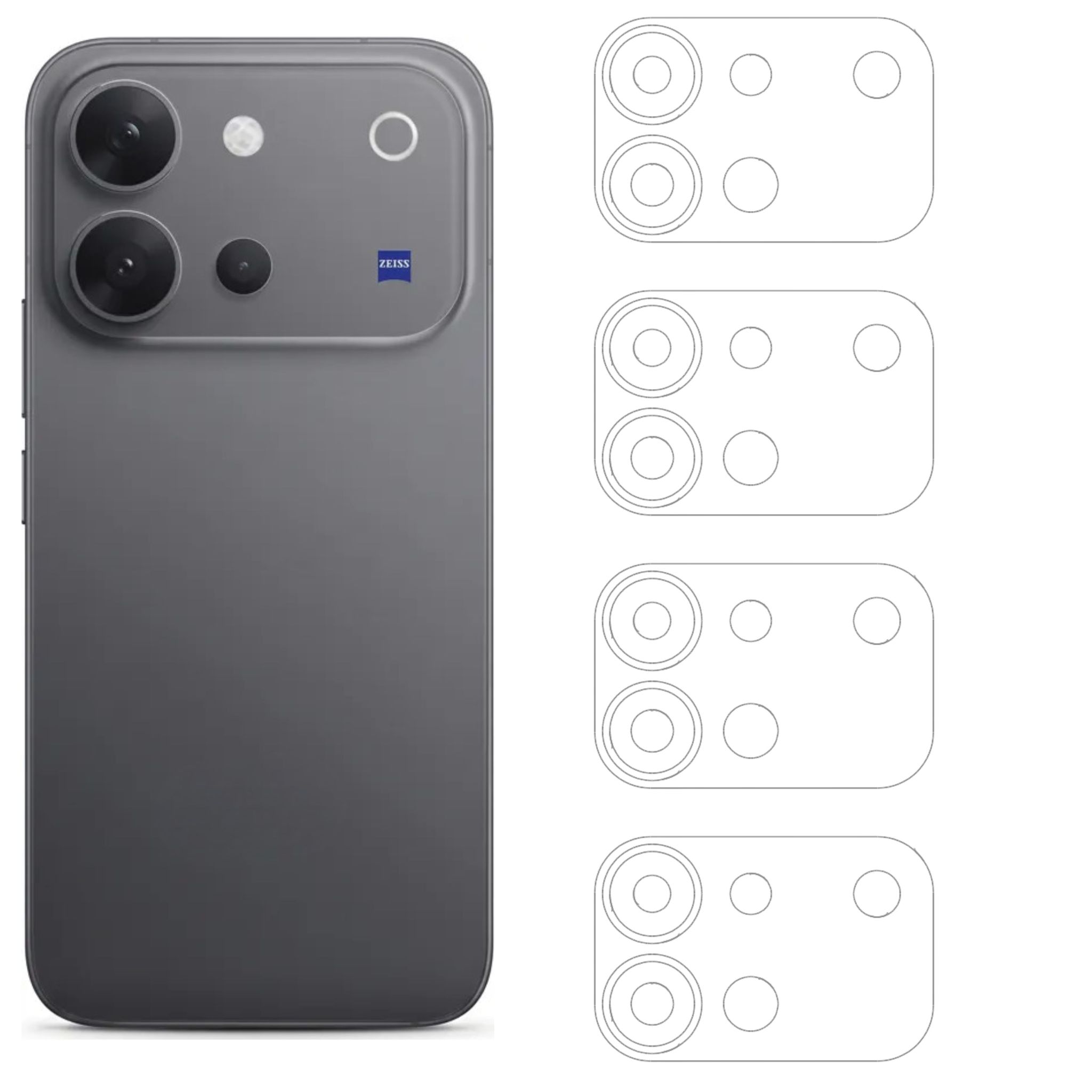 ISAAK Back Camera Lens Protector compatible for Vivo V80 (Pack of 4)