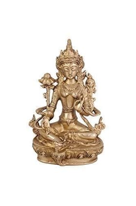 Arihant Craft� Ethnic Decor Goddess White Tara Statue Showpiece Hand Work � 20.5 cm (Brass, Gold) Arihant Craft� Ethnic Decor Goddess White Tara Statue Showpiece Hand Work � 20.5 cm (Brass, Gold)