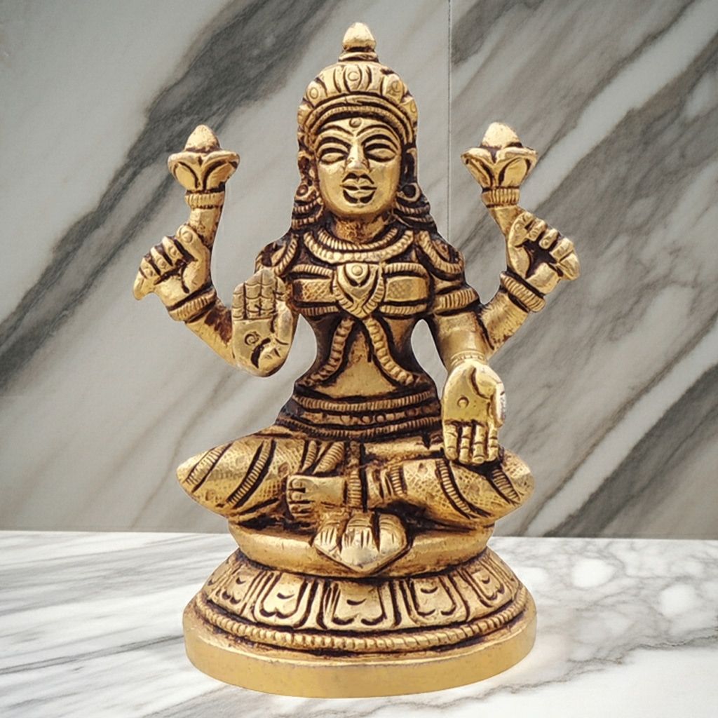 Brass Showpiece Laxmi Ji God Idol Statue (BSMAS1461 L)