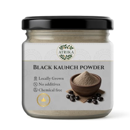 Atrika Black Kaunch Seeds Powder 125g | Kala Kaunch Beej Powder for Vitality & Strength | Pure Alkushi Seed Powder Atrika Black Kaunch Seeds Powder 125g | Kala Kaunch Beej Powder for Vitality & Strength | Pure Alkushi Seed Powder