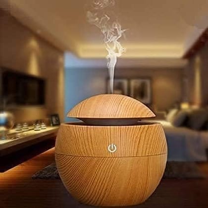 Wooden Cool Mist Humidifiers Essential Oil Diffuser Aroma Air Humidifier with Colorful Change for Car, Office, Babies, humidifiers for Home, air humidifier for Room ( Multi Colour ) ( Random Colour )