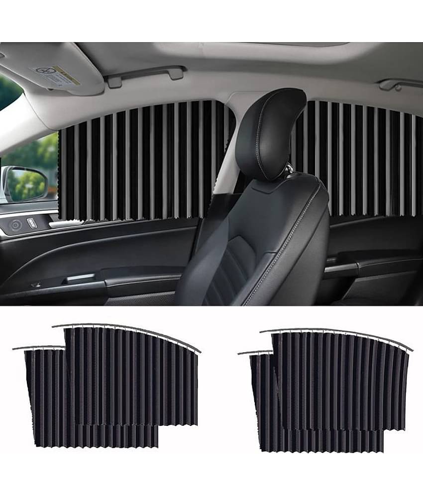 RAMDEV ENTERPRISE Universal Fit Magnetic Car Side Window Privacy Sunshade, Car Sun Shade Side Window, Magnet Pleated Curtains for Car Window, Removable Car Window Curtains (Black).