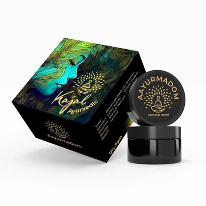 AAYURMADOM Herbal Kajal for All Ages - Gentle, Lead-Free, Waterproof with Bee Wax & Cow Ghee