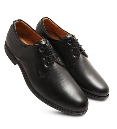 Mens Casual Faux Leather Solid Lace-Up Formal Shoes Size 8 (Black)