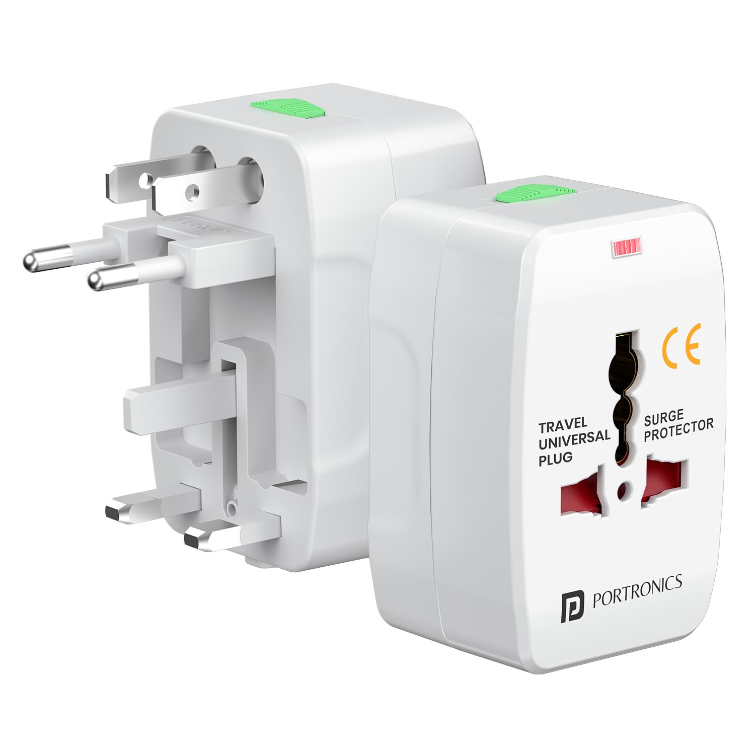 Portronics Juicemate Go Universal Travel Adapter with 6A AC Socket Output,Universal AC Socket, All in One International Travel Fast Charging Adapter,Suitable for 180+ Countries US,UK,EU,AUS,Etc(White)