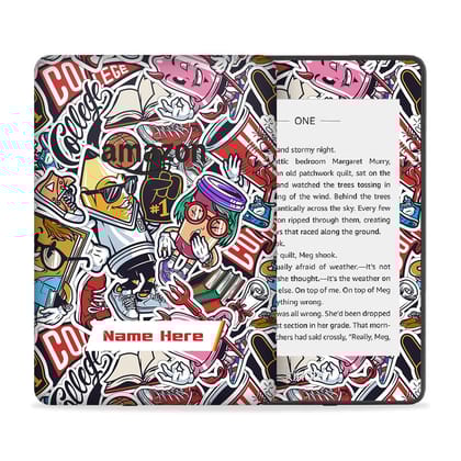 Cartoon Art Custom Name Skin For Kindle
