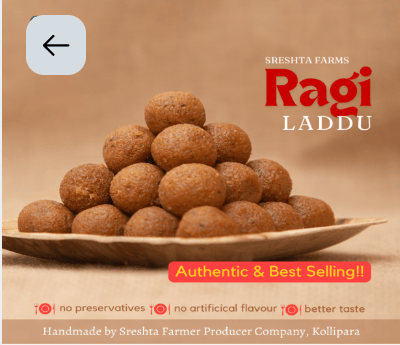 Sreshta Farms Ragi Laddu with Jaggery & Pure Ghee
