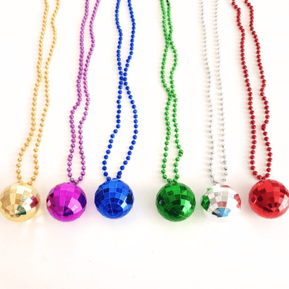 Disco Mirror Ball Beads Necklace - 1PC Disco Mirror Ball Beads Necklace - 1PC