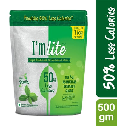 I'm lite 50% less calories sugar pouch, 500 gm